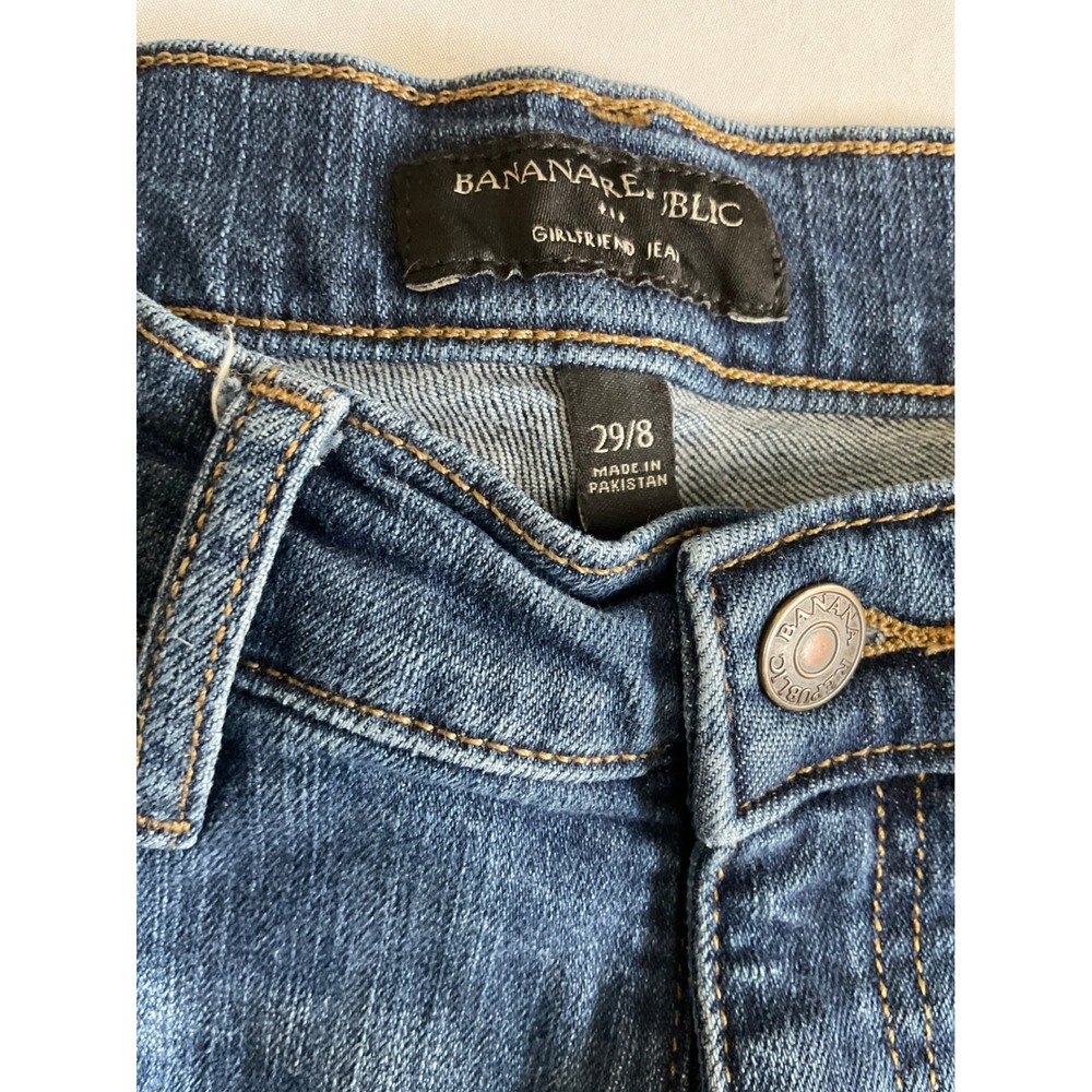 Banana Republic Girlfriend Jeans Womens 29/8 Medium Wash Denim Blue G 135 - Picture 2 of 4